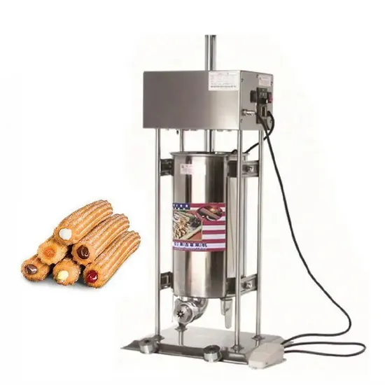 3L Stainless Steel Manual Churros Maker with Nozzle Attachments for Commercial Use