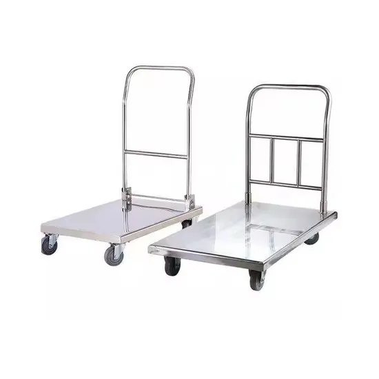 Heavy-Duty Stainless Steel Kitchen Hand Cart for Easy Transport Platform Hand Cart