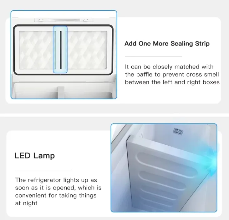 T55 50L Compressor Car Fridge Portable USB Charging for Camping /Outdoor/Hotel/Household Use
