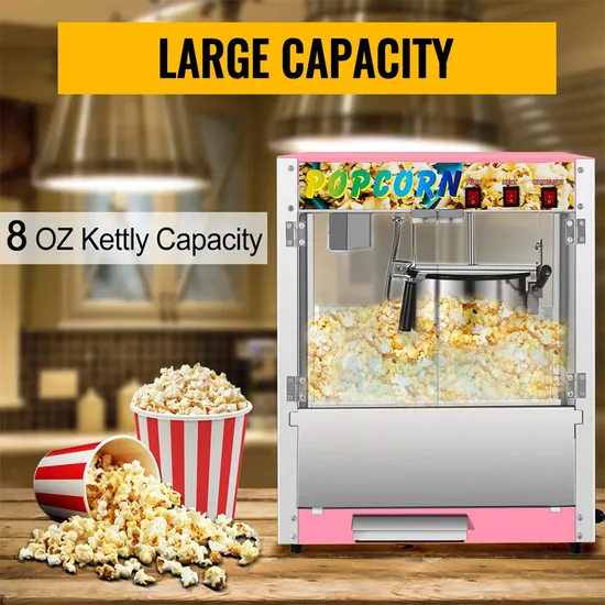 Multi Functional Practical Commercial Electric Popcorn Machine Stainless Steel Popcorn Machine Efficient Automatic Heating Popcorn Vending Machine