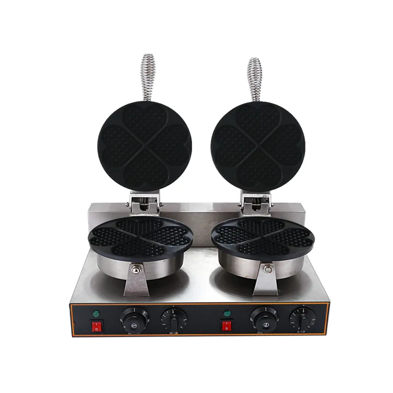 Commercial Stainless Steel Two Plate Electric Waffle Maker with CE