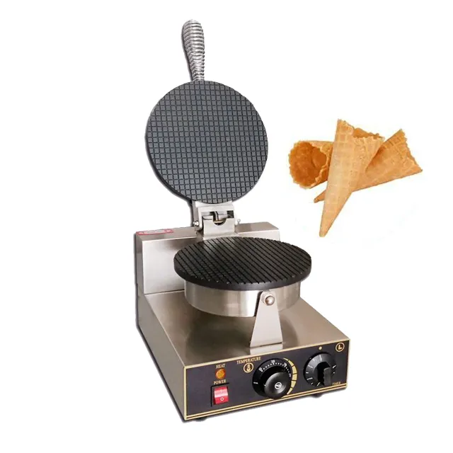 Commercial Stainless Steel Electric Single Plate Ice Cream Cone Waffle Maker Cone Ice Cream Machine