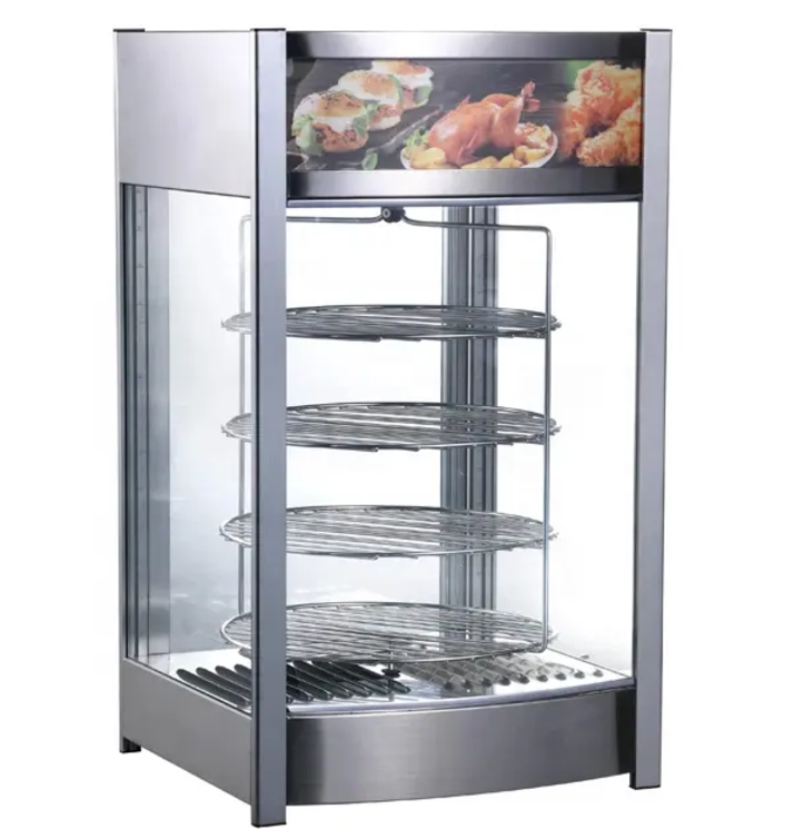 CE Approved Hot Sale 97L Commercial Curved Heating Showcase with Display Cabinet for Restaurant, Bakery on Sale