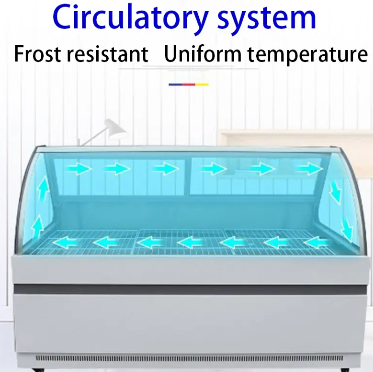 Versatile Supermarket Display Freezer for Cooked Meat Products