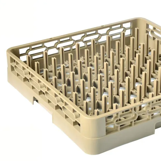 64-Compartment Plastic Tray Plate Washing Rack for Commercial Dishwasher