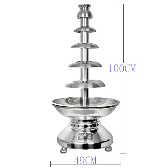 6 Tiers Stainless Steel Touch Screen Commercial Chocolate Fountain (CT-1003)