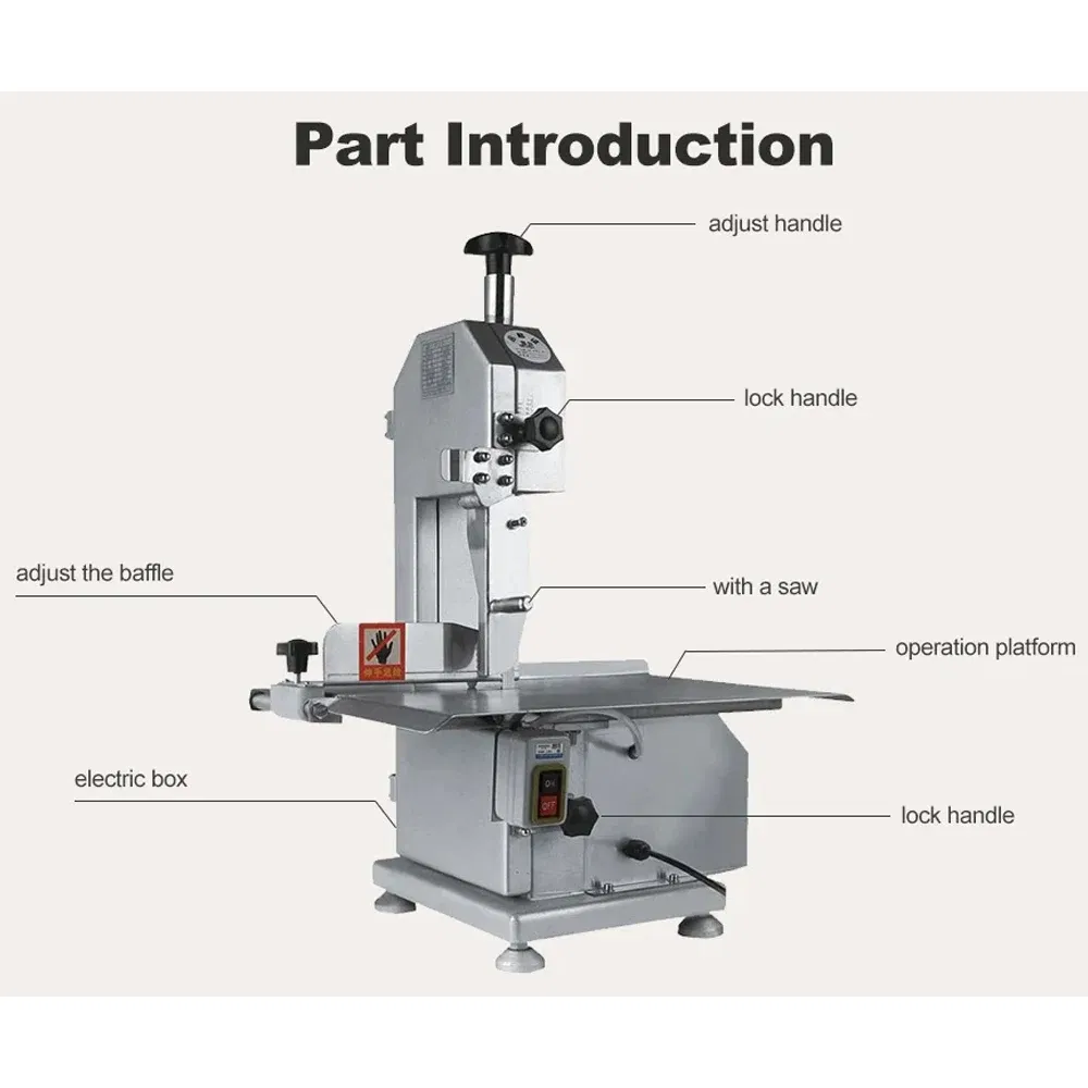 Heavy-Duty Commercial Stainless Steel Bone Cutting Saw Machine