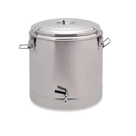 30L Commercial Insulated Food Transport Barrels Stainless Steel Container Water Food Insulated Barrel with Water Tap Layer Insulation Barrel