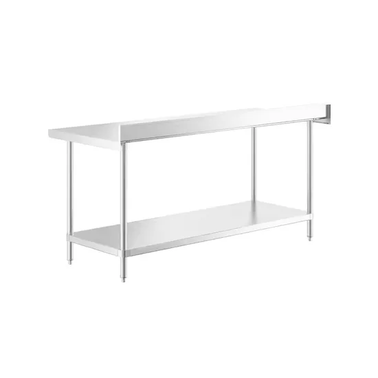 Restaurant Two Layer Work Table with Racksplash