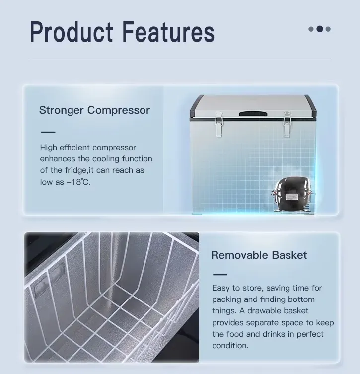 with Competitive Advantages Dual Zone Big Capacity Outdoor Camping Cooler Box Fridge Freezer for Barbecue