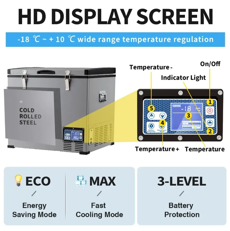 with Competitive Advantages Dual Zone Big Capacity Outdoor Camping Cooler Box Fridge Freezer for Barbecue