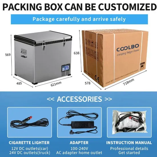with Competitive Advantages Dual Zone Big Capacity Outdoor Camping Cooler Box Fridge Freezer for Barbecue