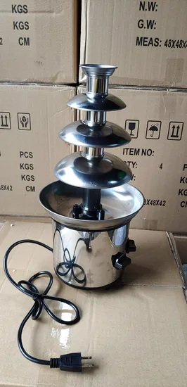 110V/60Hz 220V/50Hz Stainless Steel 4 Tiers Chocolate Fondue Fountain