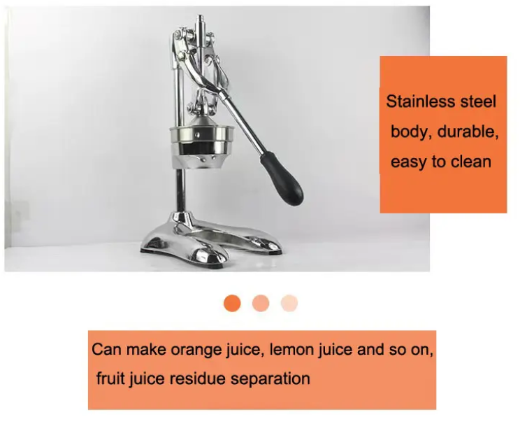 Premium Stainless Steel Manual Juicer for Fresh Citrus Juices