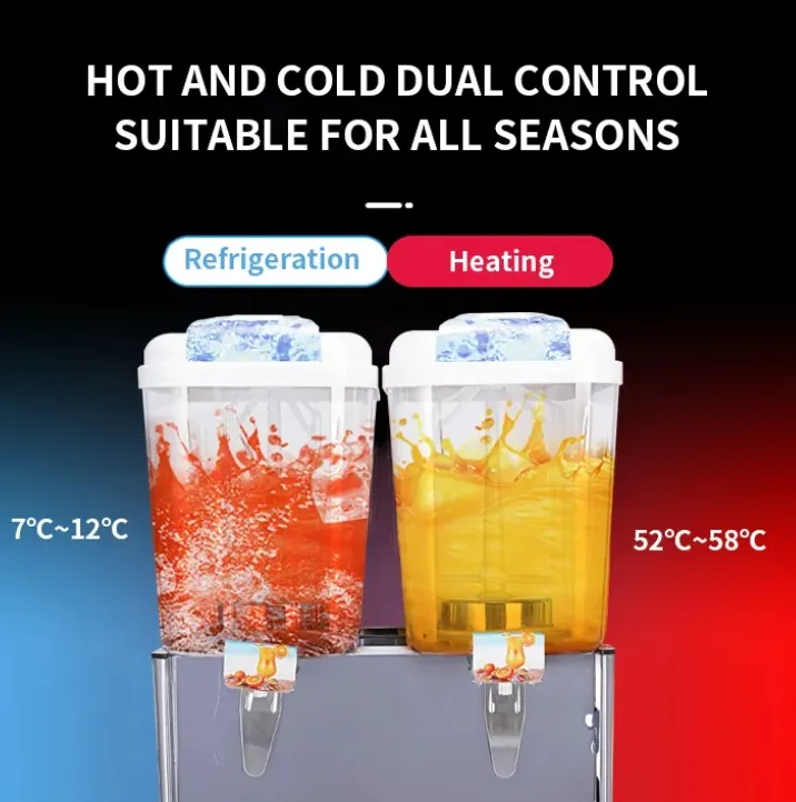 Premium Commercial Stainless Steel Electric Fruit Dispenser for Hot and Cold Beverages (CT-JDM-18L*2)