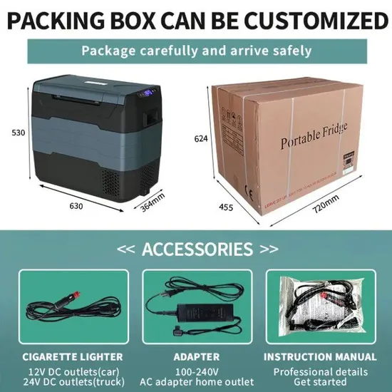 Hot Selling Te55 Series Waycool Single Control Car Fridge AC12~24V Low Power Compressor for Outdoor Camping Cars Made of Plastic