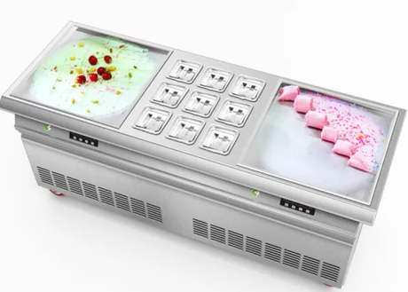 Premium Double Square Pan Intelligent Temperature Controller for Fried Ice Cream Rolls