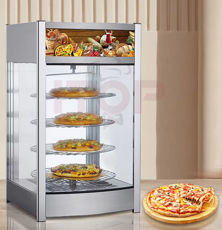CE Approved Hot Sale 97L Commercial Curved Heating Showcase with Display Cabinet for Restaurant, Bakery on Sale