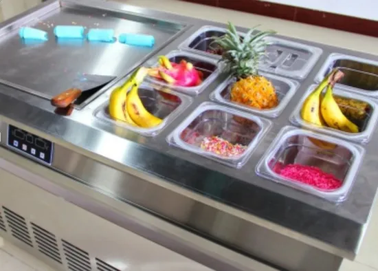 Advanced Intelligent Temperature Control Fried Ice Cream Roll Maker with 9 Barrels