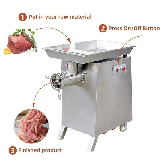 High Capacity Electric Meat Grinder for Commercial Kitchen Use