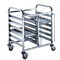 Commercial Stainless Steel 6 Layer Double Line Tray Trolley