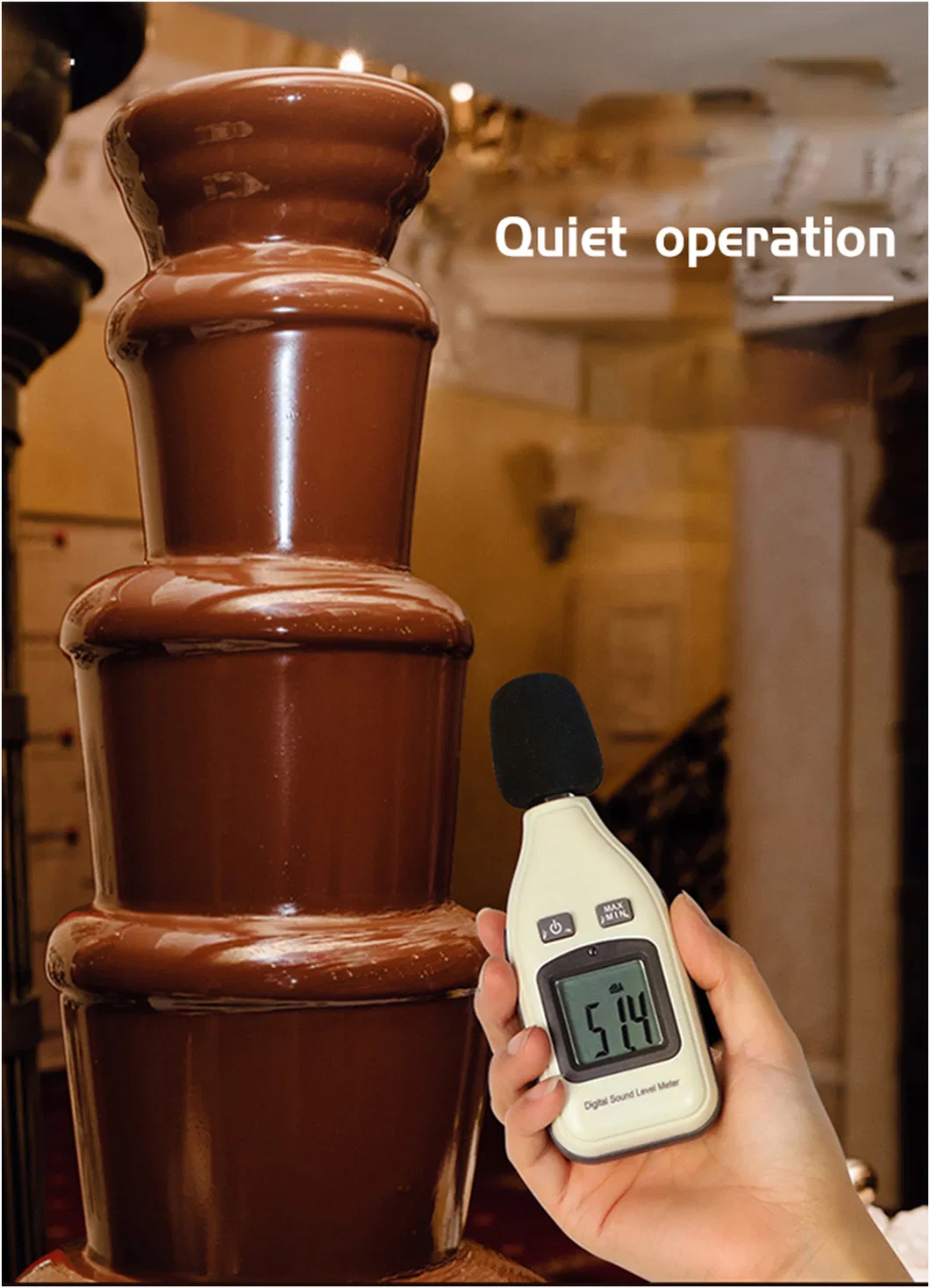 4 Tiers Commercial Chocolate Fountain for Restaurant