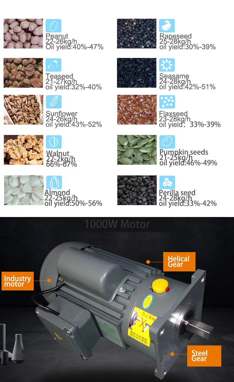 Commercial Double Screw Rod Hot and Cold Oil Press Machine for Peanut Sesame Seeds