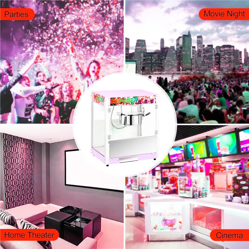Multi Functional Practical Commercial Electric Popcorn Machine Stainless Steel Popcorn Machine Efficient Automatic Heating Popcorn Vending Machine