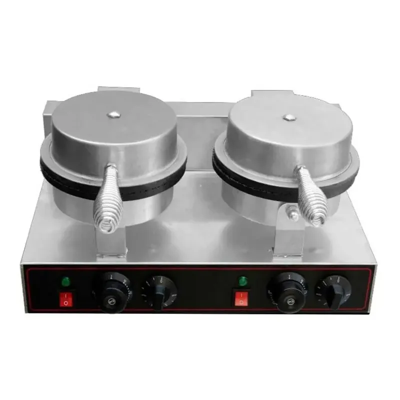 Stainless Steel Electric Double Plate Ice Cream Cone Waffle Maker