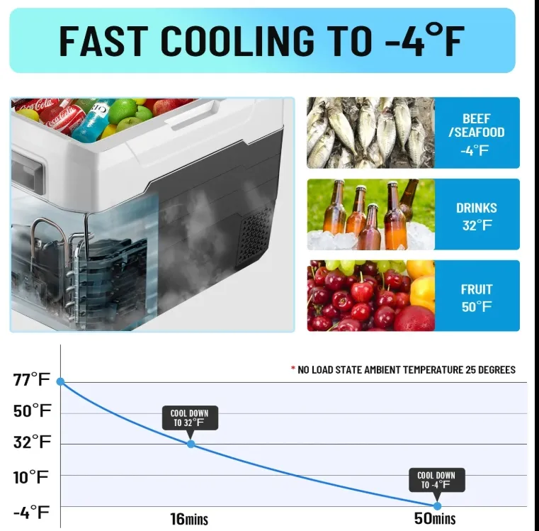 Waycool Tg55 50L Sinlgle Temperature Control Camping Car Refrigerator Mini Cooler for Barbecue/Camping/Outside