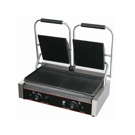 Stainless Steel Double Press Plate Sandwich Maker Machine