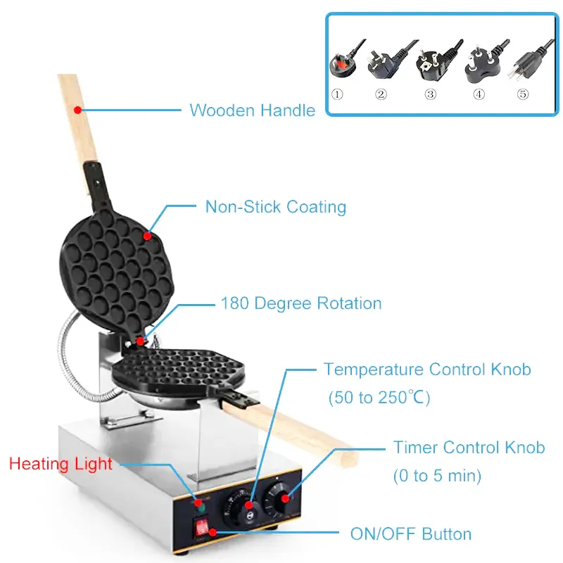 Food Truck Food Machinery Bubble Waffle Maker with Factory