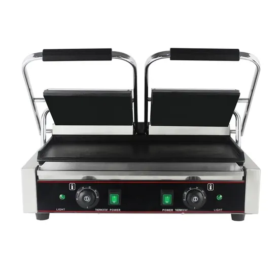 Stainless Steel Double Press Plate Sandwich Maker Machine