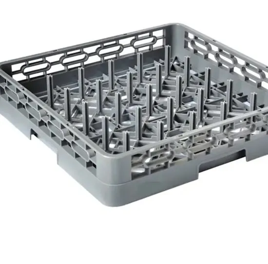 64-Compartment Plastic Tray Plate Washing Rack for Commercial Dishwasher