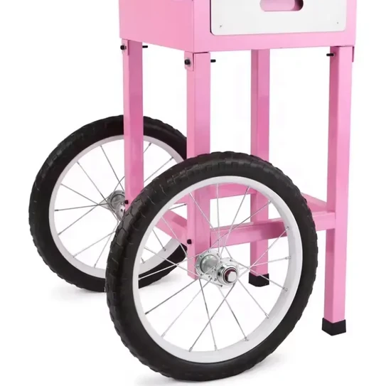 Professional Pink Cotton Candy Machine with Wheels for Hot Sale