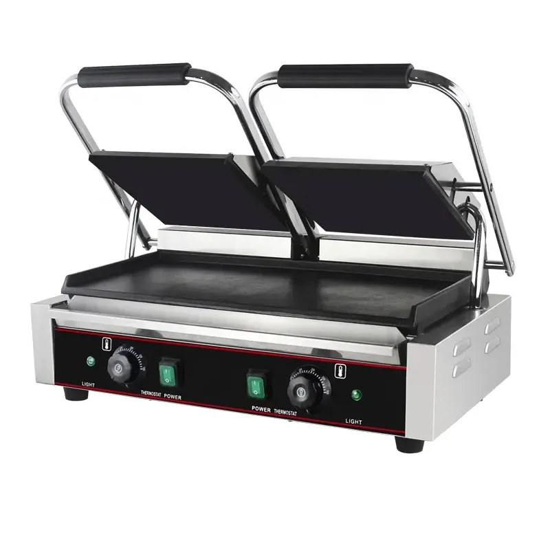 Stainless Steel Double Press Plate Sandwich Maker Machine
