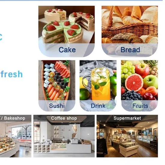 Stylish Glass Door Refrigerator for Pastry and Dessert Display
