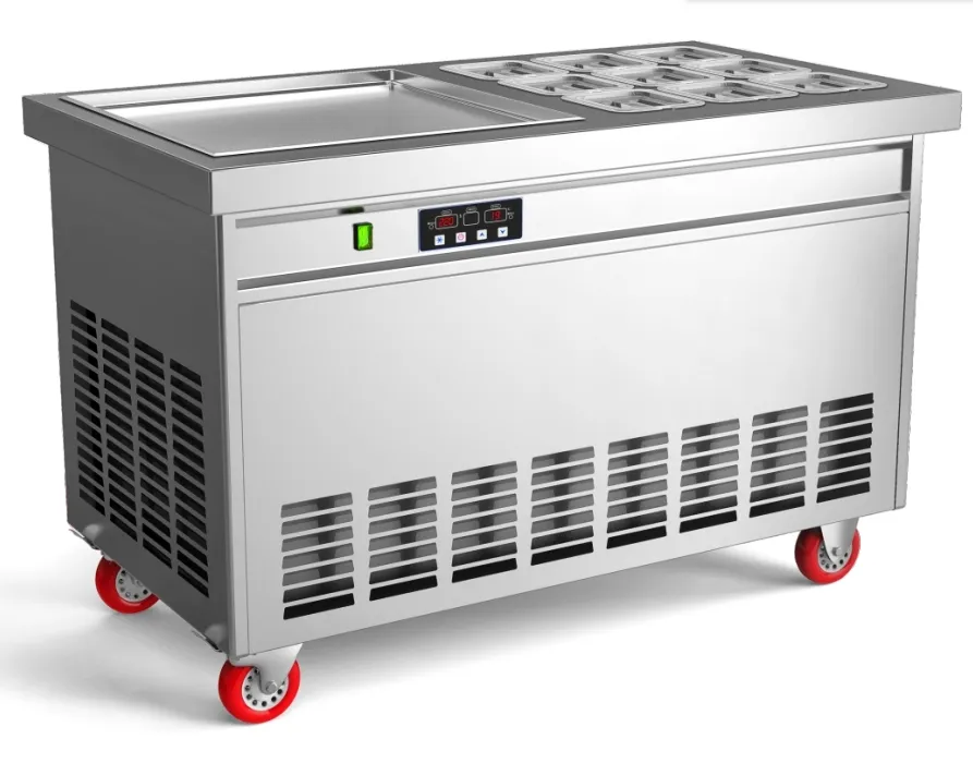 Advanced Cold Storage Fried Ice Cream Roll Machine with Refrigerated Barrels
