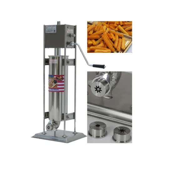 3L Stainless Steel Manual Churros Maker with Nozzle Attachments for Commercial Use