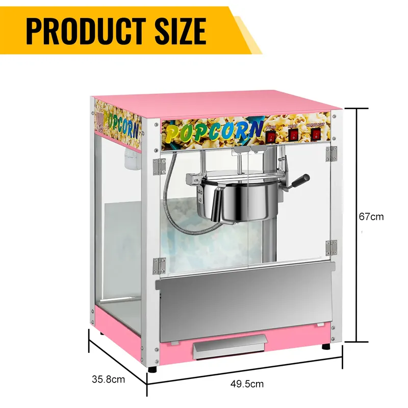 Multi Functional Practical Commercial Electric Popcorn Machine Stainless Steel Popcorn Machine Efficient Automatic Heating Popcorn Vending Machine