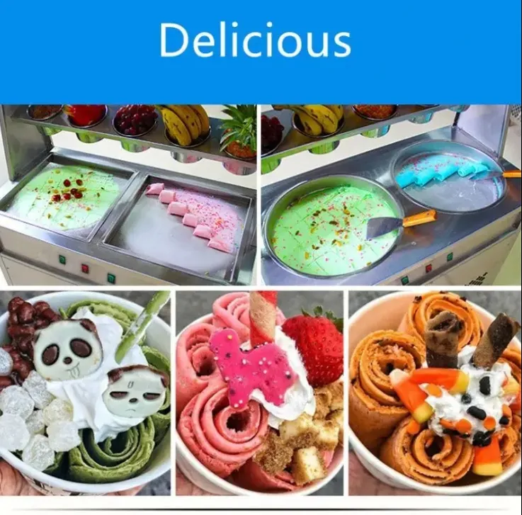 2025 Hot Sell Commercial Fired Ice Cream Rolls Machine /Fired Ice Rolls Maker /Fired Yogurt Rolls Machine or Maker