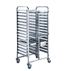 Restaurant Double Line 15 Layer Tray Cart