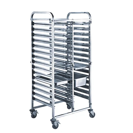 Restaurant Double Line 15 Layer Tray Cart