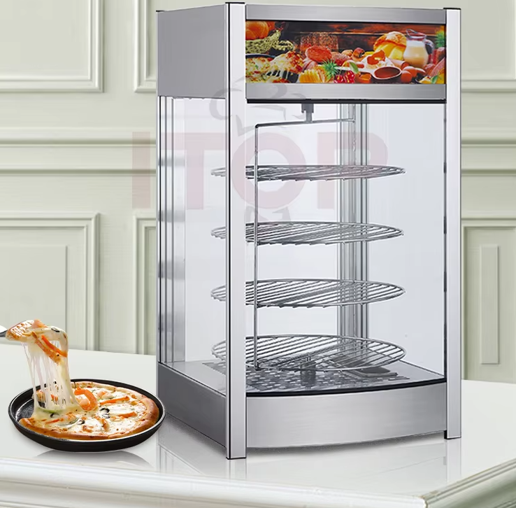 CE Approved Hot Sale 97L Commercial Curved Heating Showcase with Display Cabinet for Restaurant, Bakery on Sale