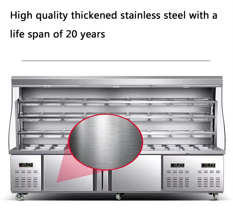 Dual Temperature Commercial Refrigerator Freezer for Fresh Food Display
