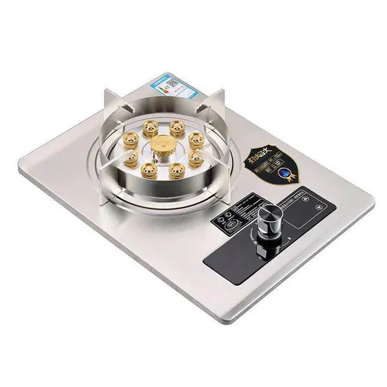 Stainless Steel Single Burner Gas Stove with Nine-Hole Design