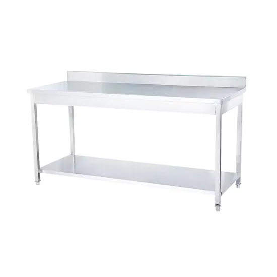 Restaurant Two Layer Work Table with Racksplash