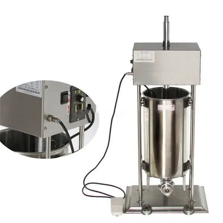 3L Stainless Steel Manual Churros Maker with Nozzle Attachments for Commercial Use