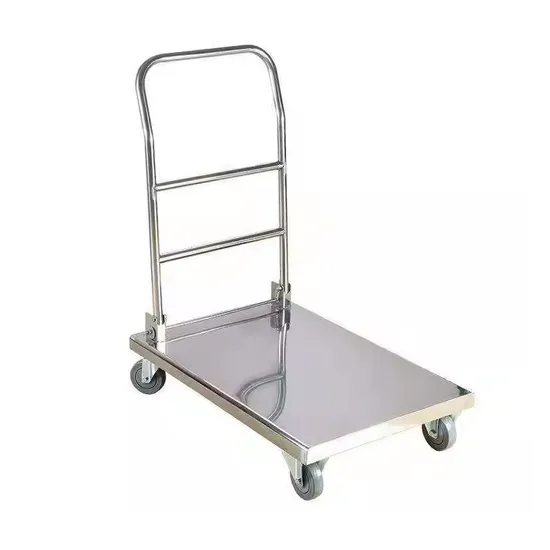 Heavy-Duty Stainless Steel Kitchen Hand Cart for Easy Transport Platform Hand Cart