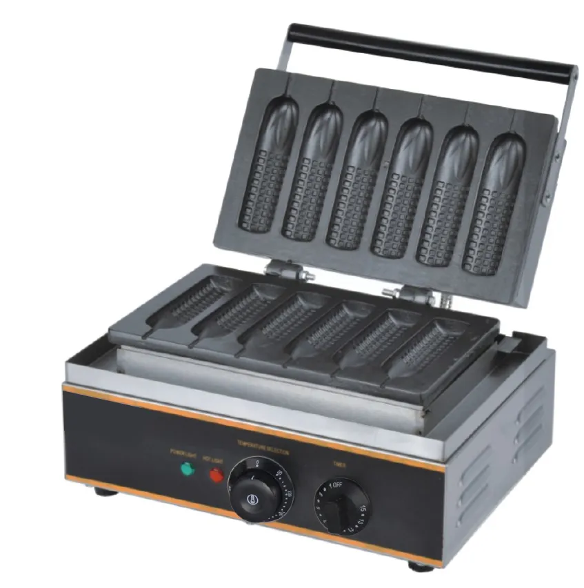 Stainless Steel 4 Half Baker Electric One Plate Cone Ice Cream Machine Waffle Maker Snack Machine